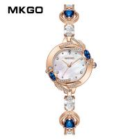 ราคา MKGO MOCOCO นาฬิกาควอตซ์ไฮเทคความรู้สึกสูงกลุ่มเล็กเครื่องประดับคริสตัลนาฬิกาผู้หญิงสร้อยข้อมือเพชร (19901205736)