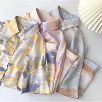 ราคา เสื้อเชิ้ตผ้าชีฟองสีพาสเทล ลายพราง (15471396635)