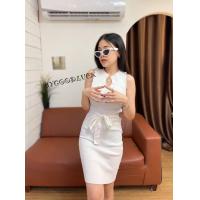 ราคา Lucky Store26 ห้ามพลาด mini dress เข้ารูปสวยๆ เดรสไหมพรม เดรสกล้าม ผ้าไหมพรมใส่ทางการได้ detail เชือกผูกเอวน่ารักเก๋ๆ รุ่นน้องจิน (17695070679)