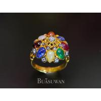 ราคา แหวนนพเก้า ประดับด้วยพลอยนพเก้าและเพชรเบลเยียม ตัวเรือนทองคำแท้ 18K เชื่อว่าจะช่วยเสริมความสิริมงคลให้แก่ผู้ที่ครอบครองแหวน (11602174785)