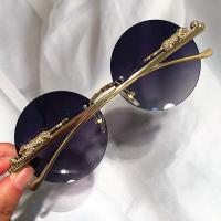 ราคา 2021 New Luxury Brand Leopard Leg Sunglasses For Women Vintage Alloy Rimless Round Sun Glasses Men Retro Black Brown Eyewear (12710598415)