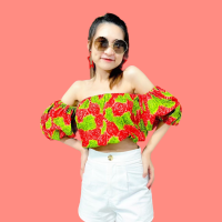 ราคา เสื้อครอปเกาะอกมีแขน ผ้า COTTON เฉพาะเสื้อเท่านั้น (20748825111)