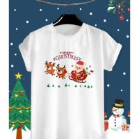 ราคา 2024 เสื้อวันคริสมาสต์ Merry Christmas กวางเรนเดียร์ลากรถเลื่อน (21004500301)
