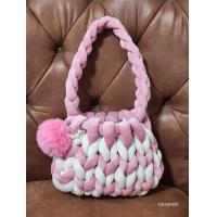 ราคา กระเป๋าถักไหมพรมกำมะหยี่ DIY ถักมือจากไหมพรมกำมะหยี่ (19440555696)