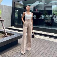 ราคา Claudia classy pant 390 ฟรีส่ง กางเกงเอวสูงขายาวทรงกระบอกมาใหม่ล่าสุด แต่งดีเทลแบบพับ everyday (17647893089)