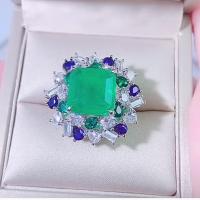 ราคา Retro Lab Diamonds Gemstones Tanzanite Emerald ruby rings Pendant Necklace Woman Wedding Jewelry Sets Trendy Wholesale (11373667048)