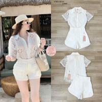 ราคา Athena Size M 2 0789 ชุดเซต 2 ชิ้น เสื้อเชิ้ตดีไซน์ลูกไม้ แมทช์กับ กางเกงขาสั้น (21123864096)