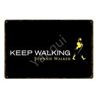 ราคา Keep Walking จอห์นนี่วอล์คเกอร์วิสกี้เบียร์โลหะดีบุกโลโก้ลูกแดงโกลเด้นป้ายผนังไวน์โปสเตอร์บาร์ปาร์ตี้ตกแต่งบ้าน YN189 20 30 ซม (20264961982)