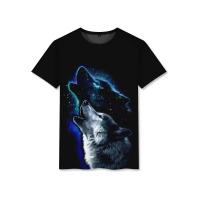 ราคา หมาป่า Totem เสื้อยืดลายหมาป่า Chinoiserie Man 2023 ฤดูร้อนใหม่ผ้าฝ้ายแขนสั้นเสื้อยืด Wolf Totem T shirt (20162850952)