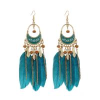 ราคา ต่างหูขนนกเทียมสำหรับผู้หญิงต่างหูห้อยพู่แบบโบฮีเมียนสำหรับผู้หญิงเครื่องประดับอัญมณีสไตล์โบฮีเมียน (20016735773)