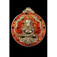 ราคา พระปิดตามังกรคู่ หลวงพ่อพัฒน์ เนื้อทองทิพย์ลงยาลายเสือ ส้ม ดำ (18912821492)