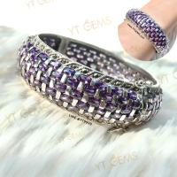 ราคา กำไลอเมทิสต์ กำไลเงินแท้ รมดำ พลอยอเมทิสต์ CZ YTG 10990 (16205018960)