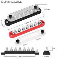 ราคา DaierTek รถ Terminal Block Negative Bus Bar 12V 150A Terminal Block 12V Power Distribution Block M8 Termianl Bus สำหรับยานยนต์ (21170669662)