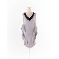 ราคา haas เดรสคอวีแขนกุดสีเทาผ้านิ่มเด้ง ป้ายแบรนด์ระบุไซส์ F Preloved (20670644573)