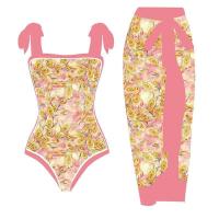 ราคา 2pcs set Bikini 2023 New Bodysuit Swimwear Women With Skirt Bathing Suit Summer New Ruffle Splice Print Beachwear Holiday Bikini Cover Ups Outfits (19892134771)