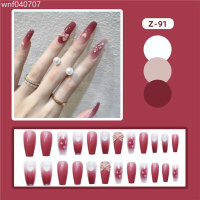 ราคา เล็บผสมสีนู้ดอกหักเล็บปลอมข้ามพรมแดนเล็บสติ๊กเกอร์24ชิ้นผลิตภัณฑ์สำเร็จรูปขายส่งเล็บปลอม (20741064608)