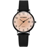 ราคา นาฬิกาแฟชั่นผู้หญิง SYNOKE สายหนังหน้าปัดกลมนาฬิกาควอตซ์ง่ายสีน้ำตาลนาฬิกาข้อมือนักเรียน (19985841125)