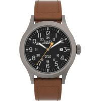 ราคา Timex Mens Expedition Scout 40mm Watch Gray Case Black Dial with Brown Ecco DriTan Leather Strap (19856637731)
