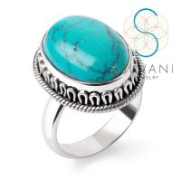 ราคา SUVANI เงินแท้ 92 5 แหวนหินเทอร์ควอยซ์ Turquoise stone แหวนไซส์ 6 9 เครื่องประดับเงินแท้ (21076504844)