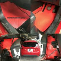 ราคา ยางปูพื้นรถยนต์ FORD FIESTA พรมกระดุมเม็ดเล็ก สีแดงขอบดำ เต็มคัน (868768196)