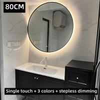 ราคา Smart Bathroom LED Framed Backlight Mirror Circular Touch Lighting Mirror Washbasin Wall Mounted Bathroom Mirror Beauty Mirror Bathroom Decoration Mirror (16172225401)