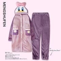 ราคา ชุดคลุมยาวขนแกะปะการังสำหรับผู้ชายสัตว์ประหลาดตัวน้อยฤดูใบไม้ร่วงฤดูหนาวชุดนอนเสื้อคลุมอาบน้ำผ้ากำมะหยี่ยาวลายการ์ตูนน่ารัก (17243450913)