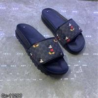 ราคา MenS sandals GUCCI Horizontal Strap Super Beautiful Sportswear uni Slippers With Soft Sole Bao Binh Slippers (15112679688)