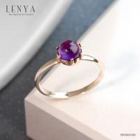 ราคา Lenya Jewelry แหวนอเมทิสต์ Amethyst ชูเดี่ยว ดีไซน์เรียบง่าย สวยโดดเด่นเป็นหนึ่งเดียว ตัวเรือนเงินแท้ 925 ชุปพิงค์โกลด์ pink gold (1370262713)