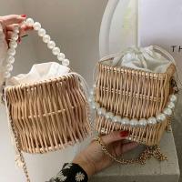 ราคา กระเป๋าสานจากต้นหลิว หูถือมุกเม็ดใหญ่ มีทรงถังกลมและถังเหลี่ยม (18256189184)