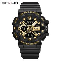 ราคา SANDA แฟชั่นของผู้ชายนาฬิกาข้อมือสำหรับผู้ชายอเนกประสงค์สำหรับผู้ชายนาฬิกาสำหรับผู้ชายกันน้ำ LED นาฬิกานับถอยหลังกีฬาของแท้สำหรับว่ายน้ำกลางแจ้ง (19114519374)