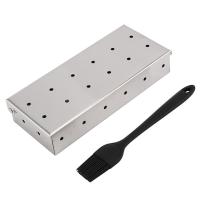 ราคา Large Smoker Box for BBQ Charcoal Gas Grill Box with Brush Large Capacity Wood Chip Box for Smoked Flavor Meat Grilling (12597847563)
