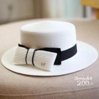 ราคา HatforU หมวกปานามา ทรงเค้กพร้อมส่ง logo m มีโบว์ (16542516154)