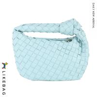 ราคา LIKEBAG ตะกร้าสานมีซิปกระเป๋าสานแท้แฟชั่นหนัง PU กระเป๋าถือทอมือสำหรับผู้หญิง (14483826506)