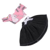 ราคา Ali88 Storeชุดตุ๊กตากระต่ายเสื้อและกระโปรงชุดยีนส์เดนิมสำหรับตุ๊กตาBarbie Accsสีชมพู (15771494246)