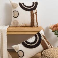 ราคา Home Decoration Pillow Cover Floral Tufted Embroidered Pillowcase Simple Geometric 45x45cm 30x50cm Cushion Cover for Living Room Bedroom Bedside Sofa Chaie Pillow Cover (20015281858)