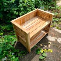 ราคา SLK ชั้นวางของ ชั้นวางรองเท้าไม้สัก 2 ชั้น ฉลุลายจีน 62 37 สูง 50 ซม งานไม้สักแท้ งานดิบยังไม่ได้ทำสีใดๆ (19851990673)