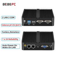 ราคา สินค้าใหม่ Bepc Industrial Mini PC Celeron Quad Core 2955U Dual LAN Fanless คอมพิวเตอร์ตั้งโต๊ะ Windows 10 Pro Linux WIFI RS232 Minipc (20691324776)
