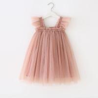 ราคา Summer Dress for Baby Girl Sling Sleeveless Square Collar Yellow Purple Pink Blue Green Mesh Princess Dress Child Clothing E2200 by Hs2023 (19692531165)