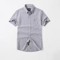 ราคา 2023 Abercrombie Fitch Mens A F Short Sleeve Shirt Embroidered Deer Oxford Plain Casual shirt AF Short sleeve shirt (20248170061)