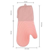 ราคา ถุงมือซิลิโคนกันความร้อนในเตาอบไมโครเวฟถุงมือผ้าฝ้ายหนากันลื่นกันน้ำถุงมือสำหรับเตาอบ (20590745111)