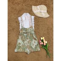 ราคา Set 2ชิ้น เอี้ยม เสื้อลูกไม้ เอี้ยมกางเกง ผ้าทอลาย สีฟ้า ช่วงสายปรับได้ตามต้องการค่ะ ผ้าหนางานซิบหลัง (17649190166)