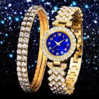 ราคา นาฬิกาควอตซ์นาฬิกาข้อมือหรูหราแฟชั่นประดับเพชรสำหรับผู้หญิงดูหรูหรานาฬิกาเรือนสีทองสร้อยข้อมือนาฬิกาสำหรับผู้หญิง relogio feminino (21170454211)