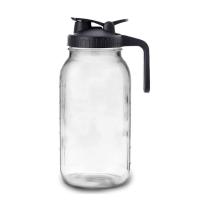 ราคา 64Oz Glass Pitcher with Lid Wide Mouth Jar Leak Proof Water Jug for Water Juice Milk Tea Iced Coffee and Drinks (19617063449)