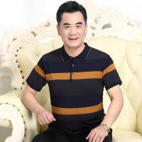 ราคา เสื้อยืด2023สำหรับผู้ชายใหม่ฤดูร้อนวัยกลางคนฤดูร้อนแขนสั้นผ้าไอซ์ซิลค์เสื้อโปโลสำหรับผู้ชายวัยกลางคนขนาดใหญ่ (19520739206)