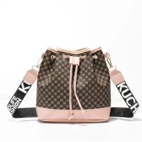 ราคา กระเป๋าทรงถังอเนกประสงค์แฟชั่นสำหรับผู้หญิงกระเป๋าสะพายข้างกระเป๋าสะพายไหล่เดียวพิมพ์ลายมีเชือกรูด (21171143855)