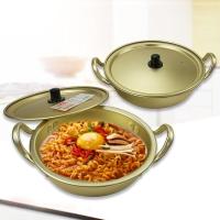 ราคา หม้อทองเหลืองเกาหลี หม้อไฟเกาหลี หม้อเคลือบทองเหลือง 22 ซม (12509843705)