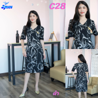 ราคา 2PM C28 เดรสแฟชั่น เดรสทำงาน ชุดทำงานสาวอวบ สาวไซส์อวบใส่ได้ (19584252310)