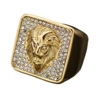 ราคา แหวนฮิปฮอปหัวสิงโตประดับพลอยเทียมสำหรับผู้ชายขนาด7 13แบบสแตนเลส (21235733718)