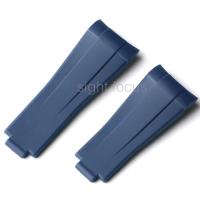 ราคา 20มิลลิเมตรโค้ง End สั้นนาฬิกาข้อมือวงสายสำหรับ Rolex Submariner เรือยอชท์โท GMT 2 Explorer Ii อากาศกษัตริย์ Milgauss สายนาฬิกาฉุยฉายหัวเข็มขัดปรับรวมกันจับมือสร้อยข้อมือยาง (20728943995)