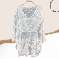 ราคา เสื้อซีทรู เดรสสั้น เสื้อคลุมบิกินี่ งานปักลายดอกไม้ แขนปีกค้างคาว ผ้าดี ใส่สบาย เสื้อคลุมผ้าลูกไม้ เซ็กซี่ พร้อมส่งจ้า (6545476414)